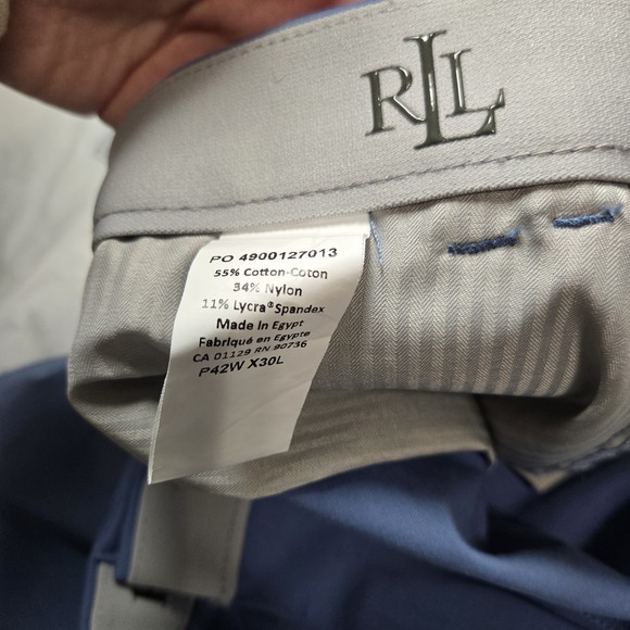 LAUREN RALPH LAUREN Dress Pants Non Slip  Performance  42 x 30 Blue Golf - Picture 4 of 10